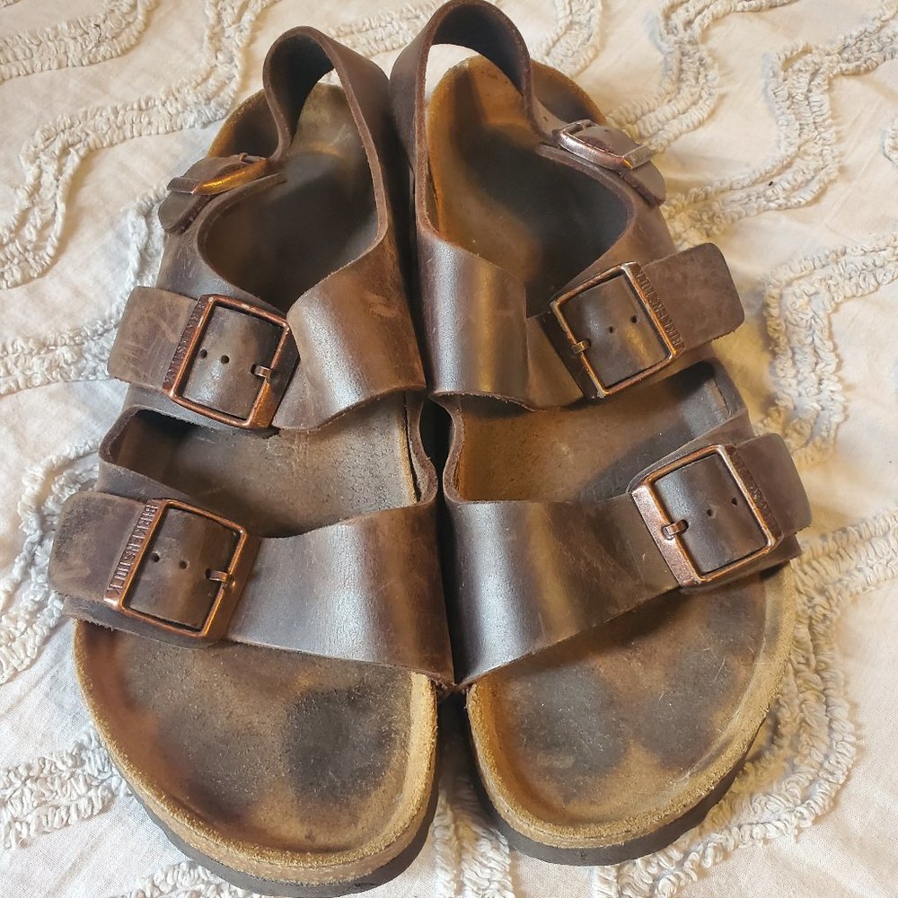 Birkenstock Arizona Sandals with Heel Strap and Soft Footbed - size 40/9